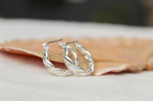 SILVER BRAIDED EARRINGS