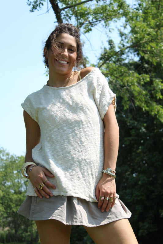 WHITE KNIT SWEATER