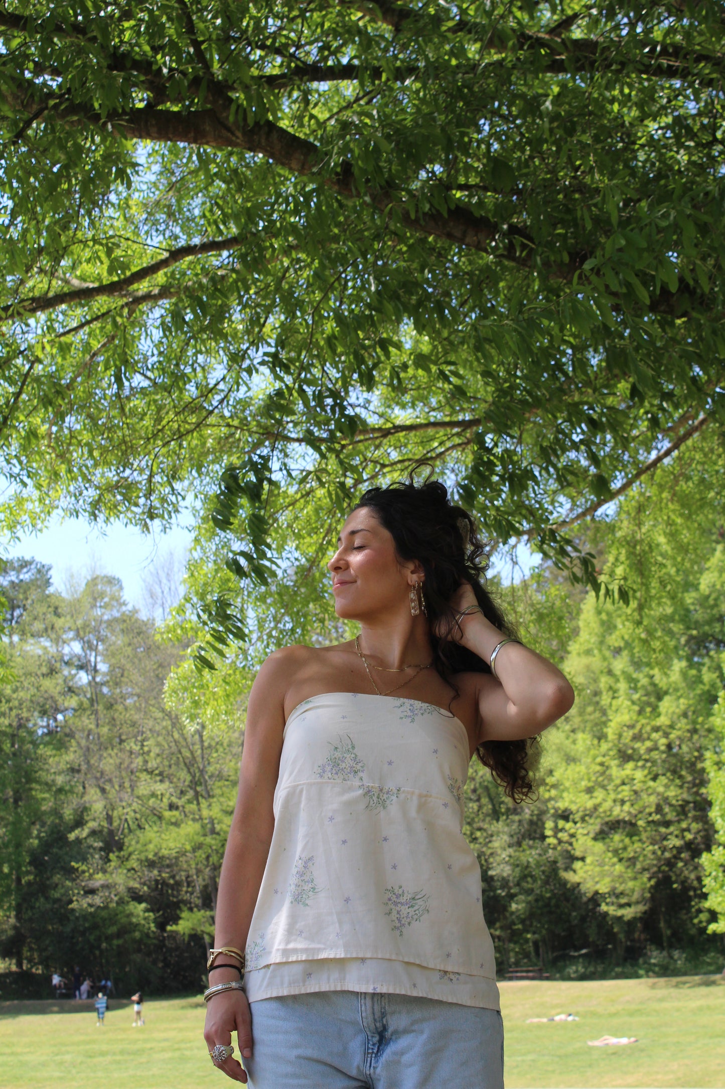 HYDRANGEA RUFFLES TUBE TOP