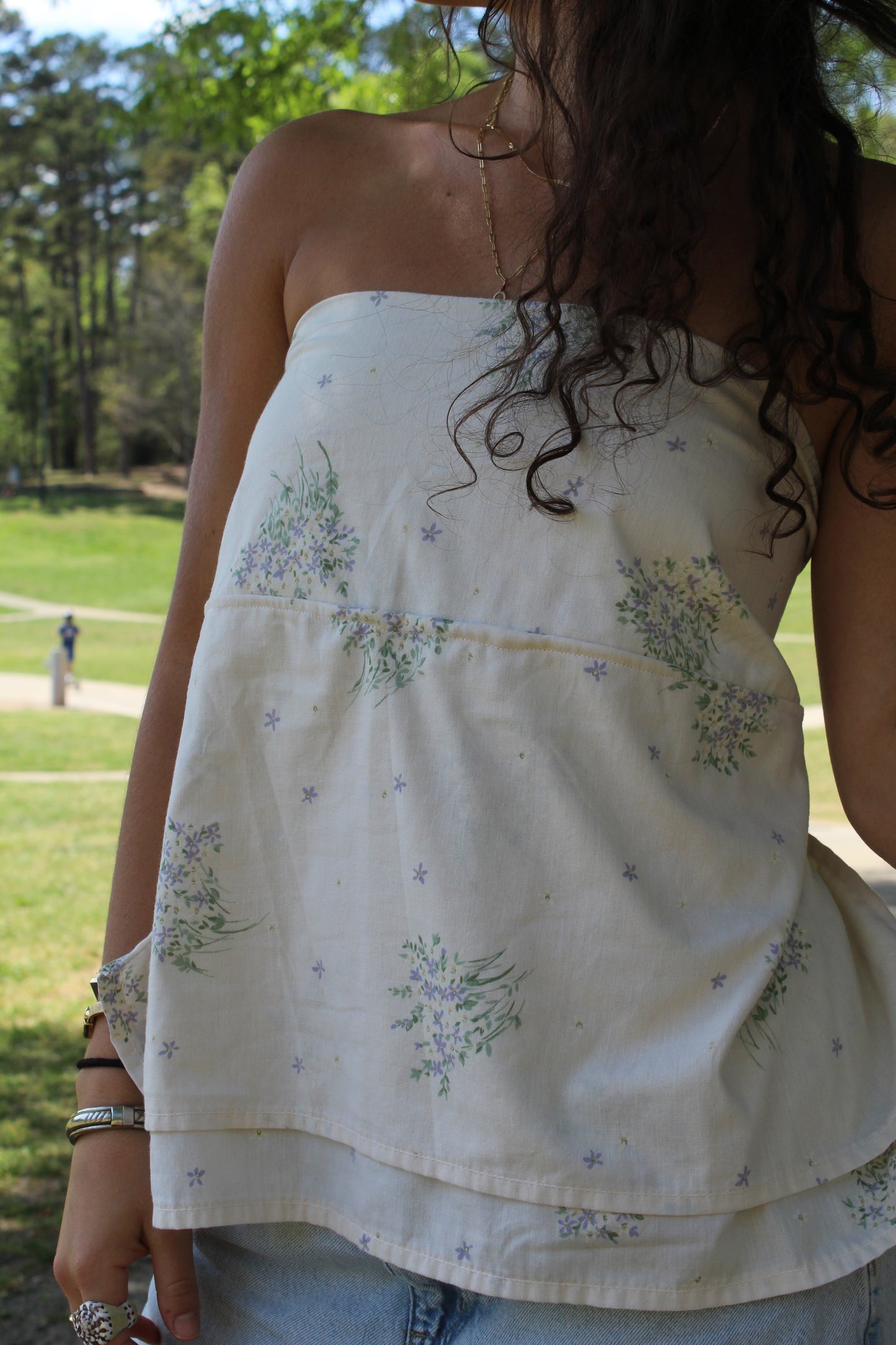 HYDRANGEA RUFFLES TUBE TOP