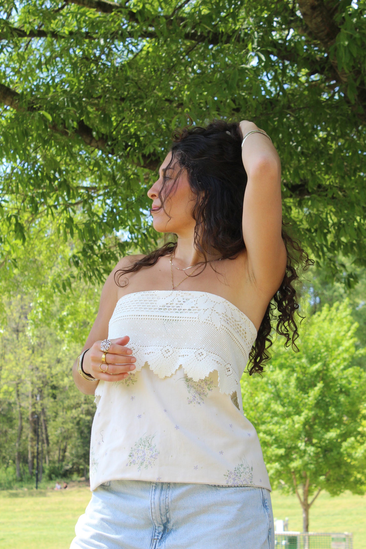 HYDRANGEAS & LACE TUBE TOP