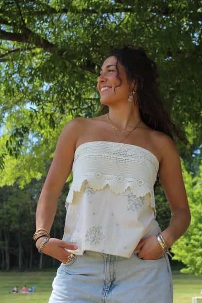 HYDRANGEAS & LACE TUBE TOP