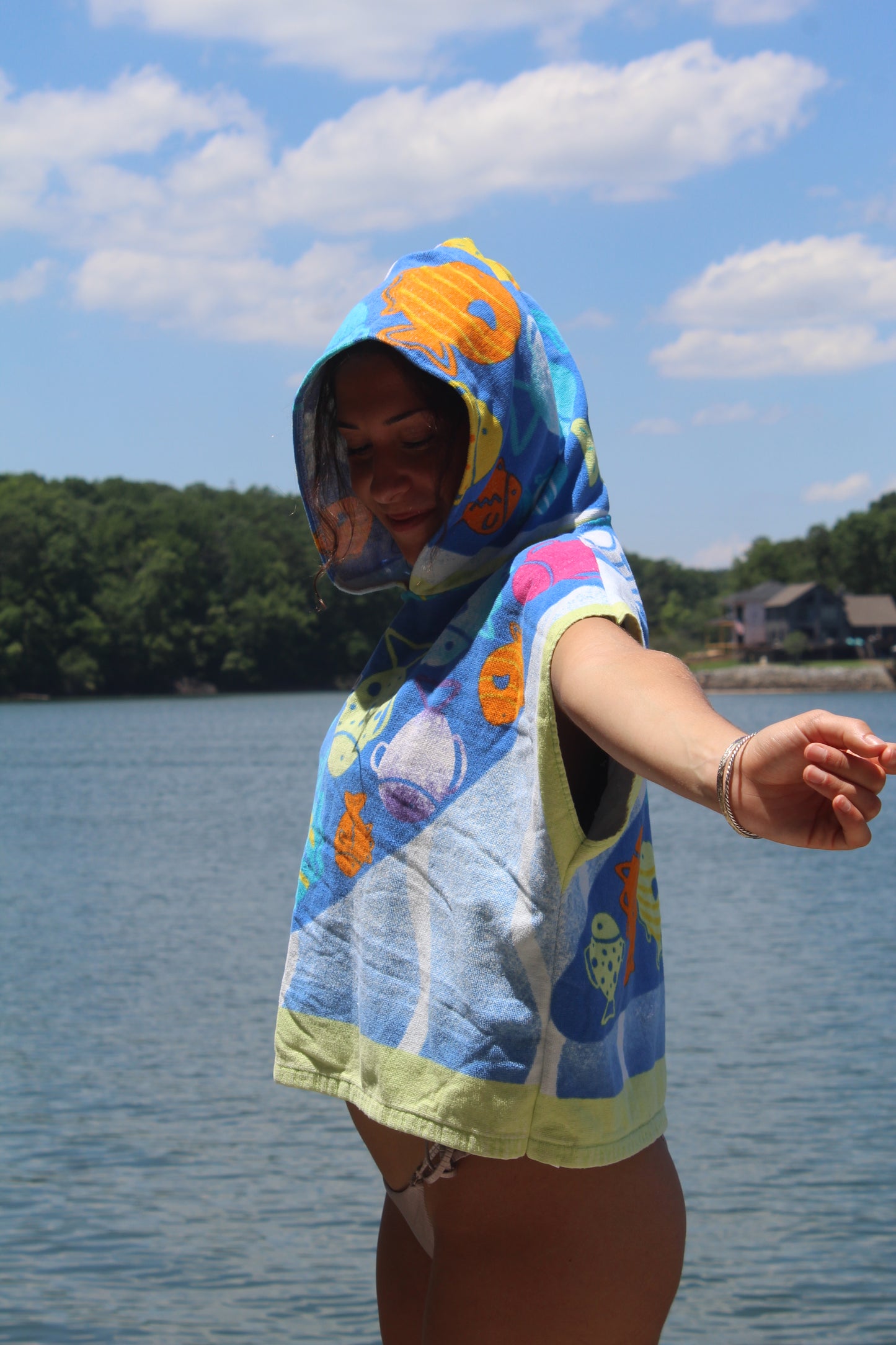 SWIMMING WITH THE FISHIES TOWEL HOODIE