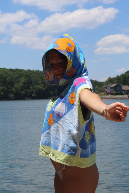 SWIMMING WITH THE FISHIES TOWEL HOODIE