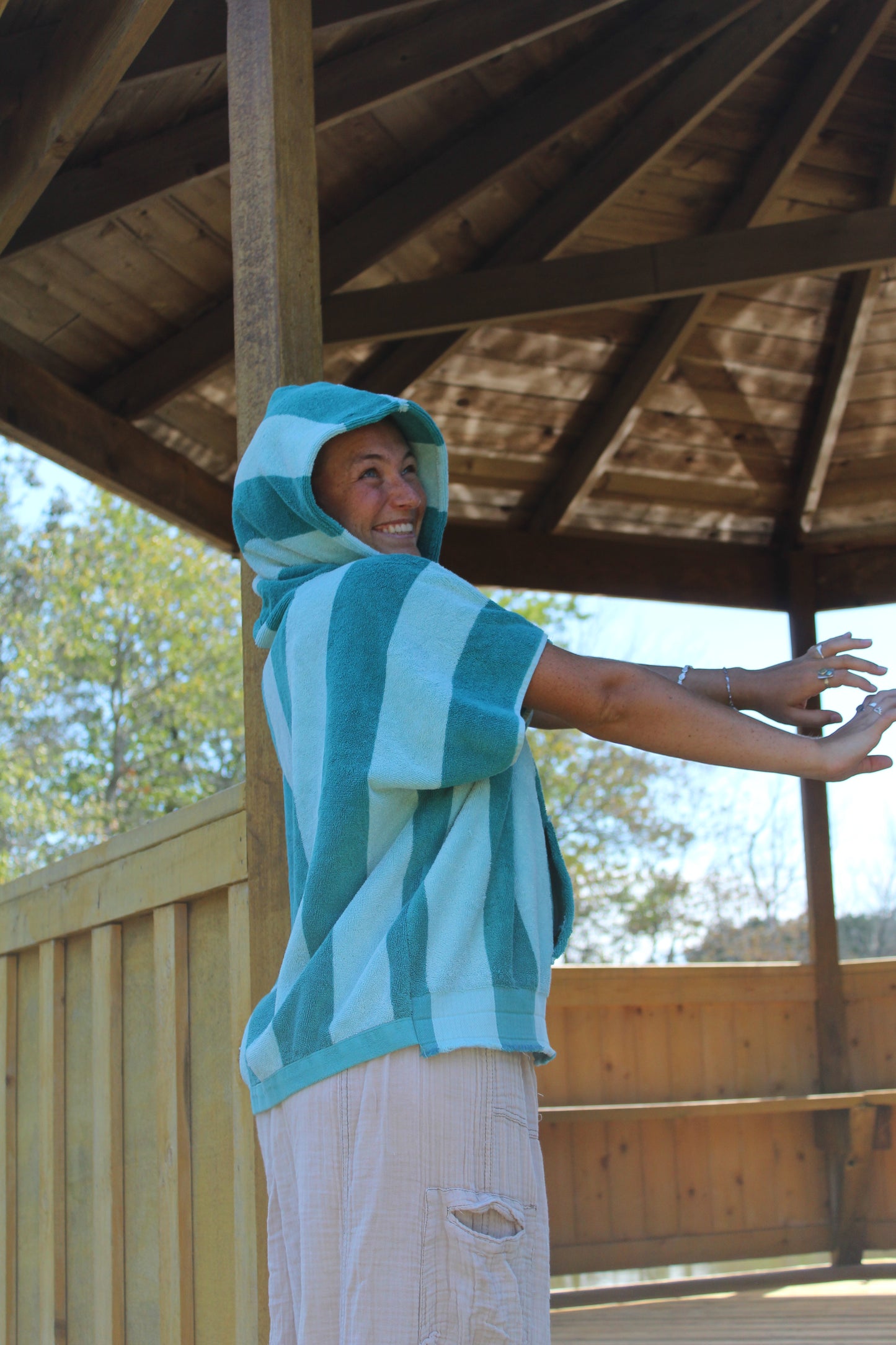 SEA, SKY, & STRIPES TOWEL HOODIE