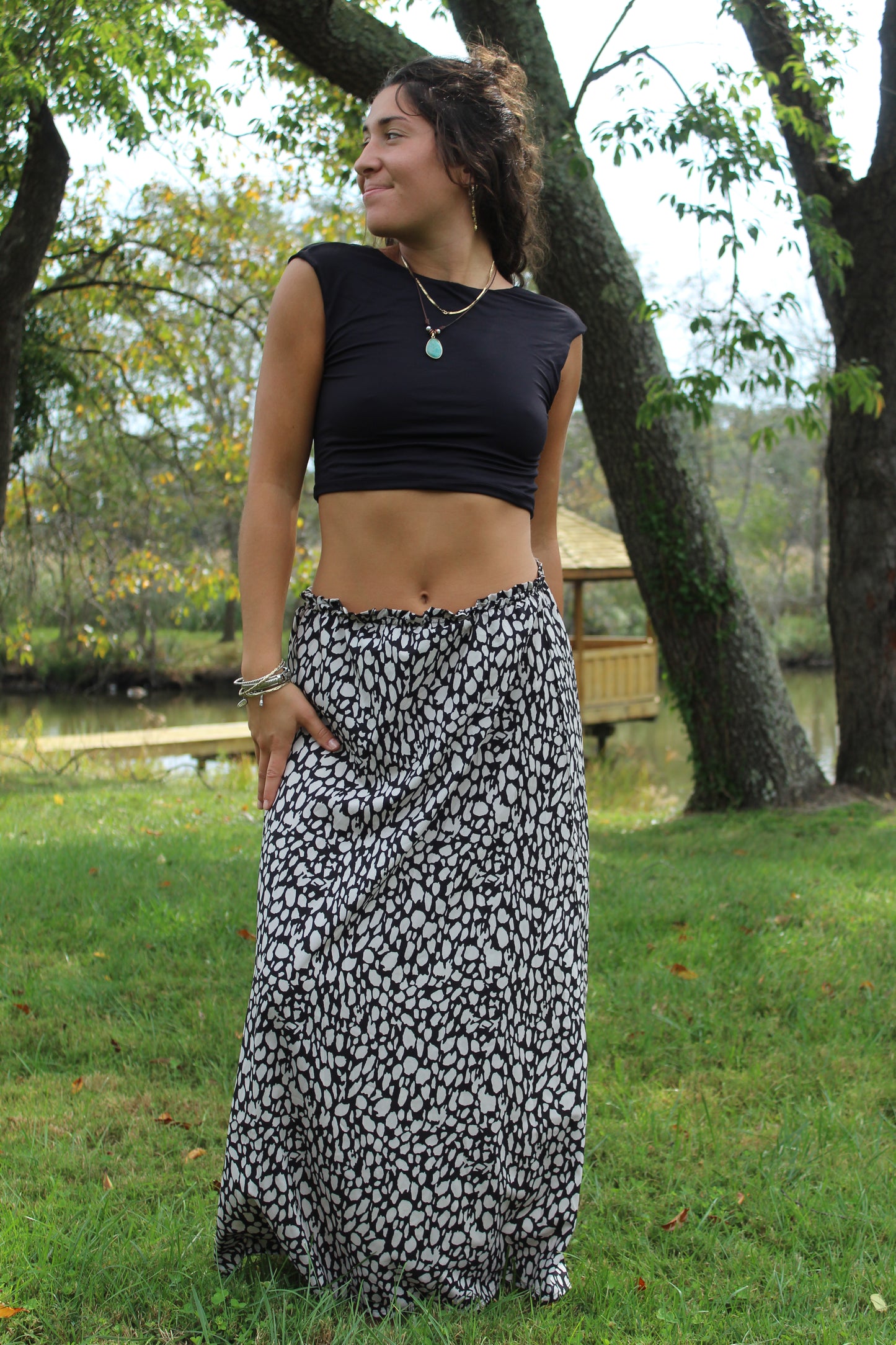 GET SPOTTED MAXI SKIRT