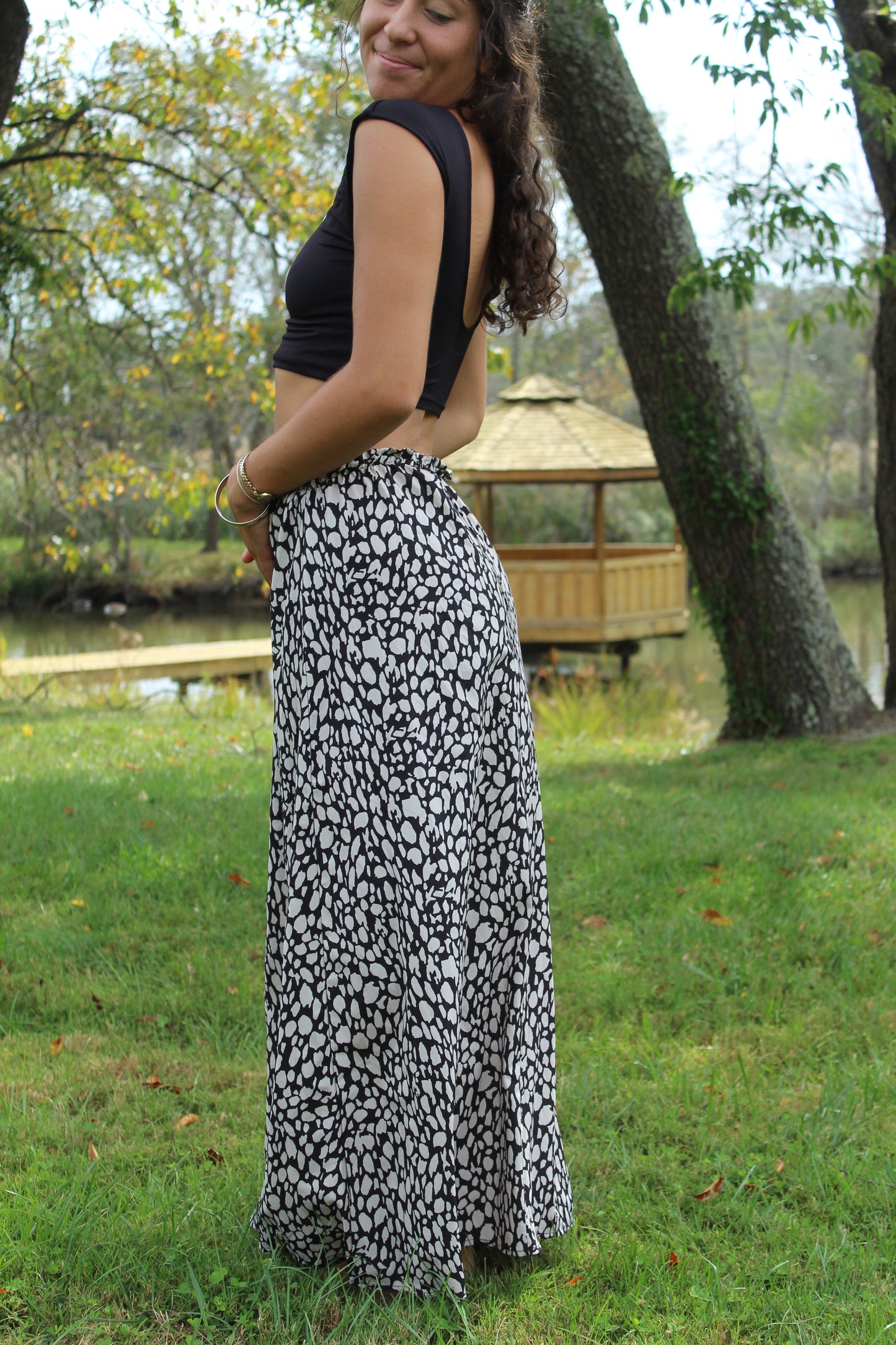 GET SPOTTED MAXI SKIRT