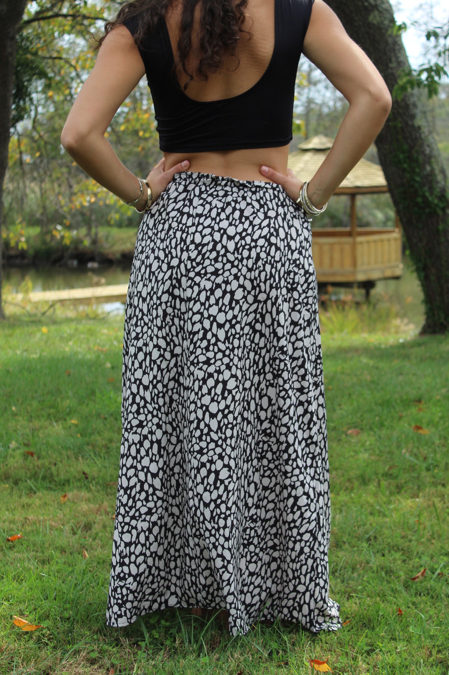 GET SPOTTED MAXI SKIRT