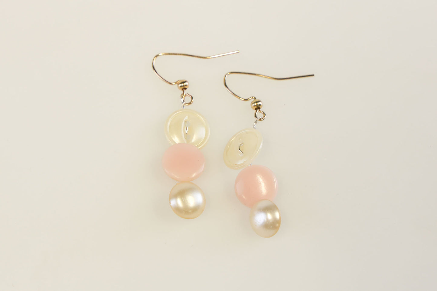 PINK BUTTON EARRINGS