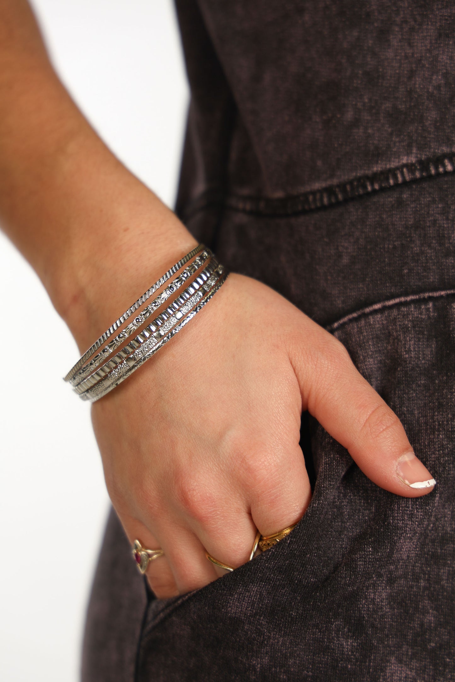 SILVER STACK BRACELET